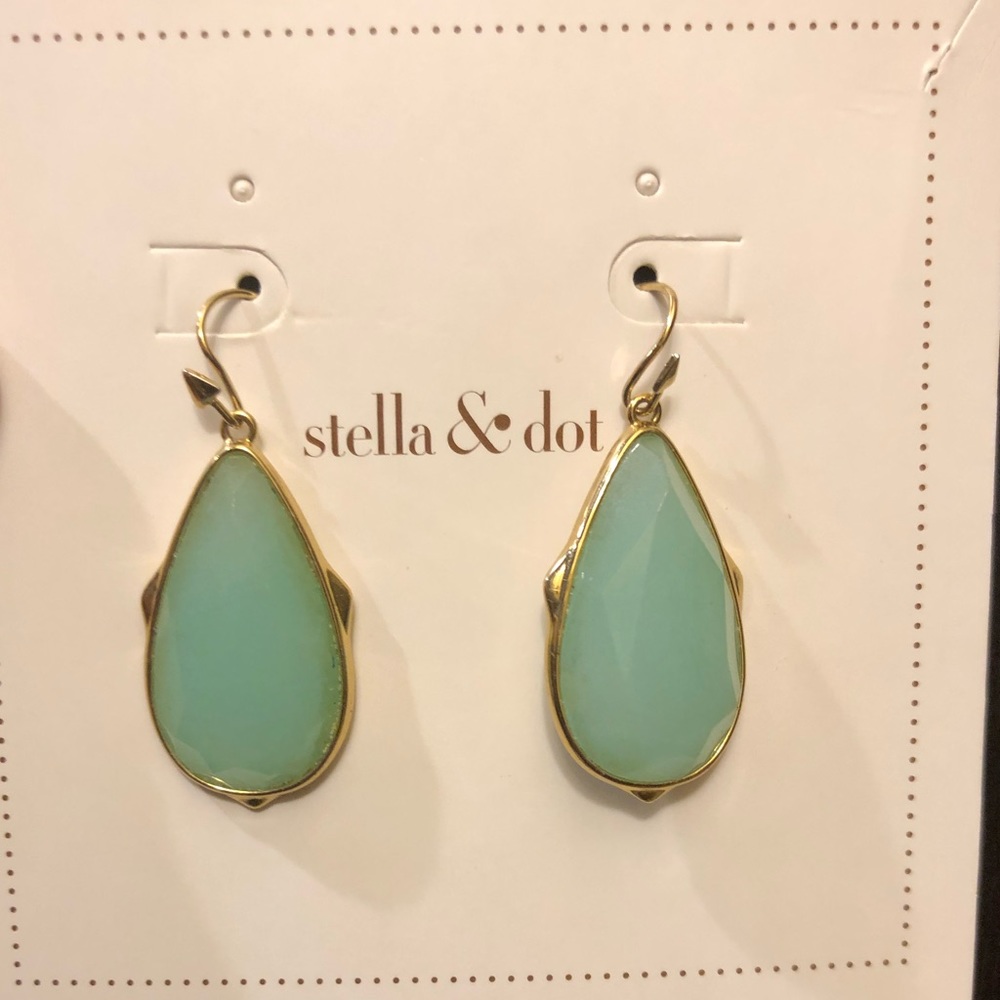 Stella & Dot Sentiment Stone Drops - Ocean Quartz